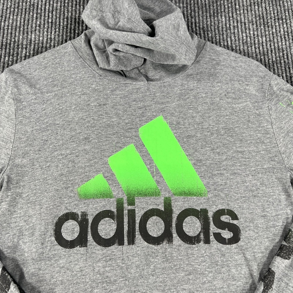 Adidas Youth Boys‎ Shirt Hoodie Sweatshirt Sweater Large 14-16 Gray Long Sleeve